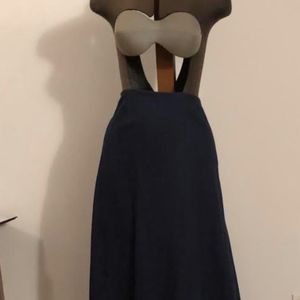 Custom made jean denim long skirt with train.